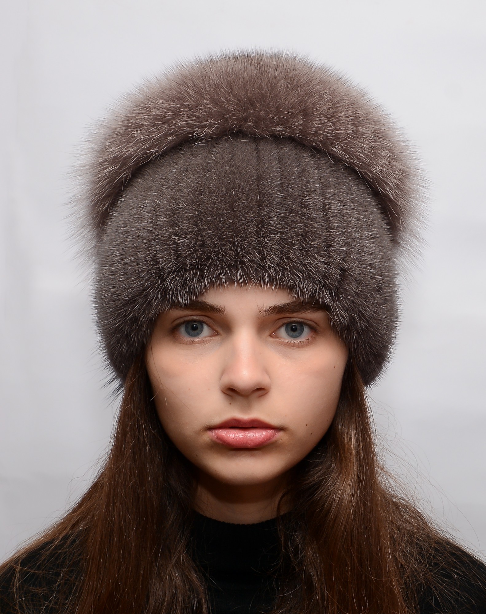 

Шапка норковая вязаная Меховой Стиль Колибри 54-60 Кофейный (120/E)