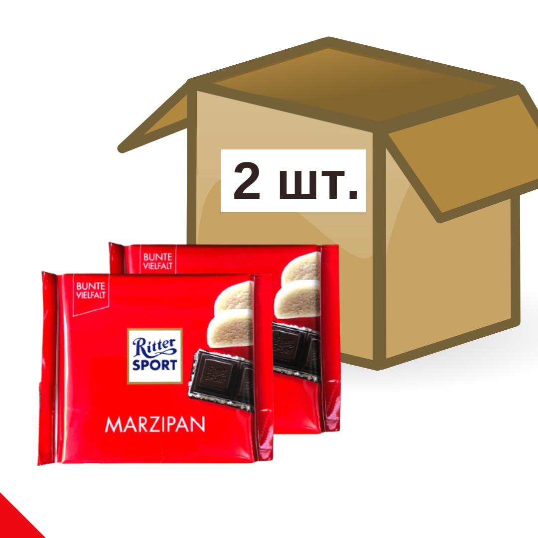 Набор черный шоколад с марципаном Ritter Sport с начинкой марципан 2 шт ...