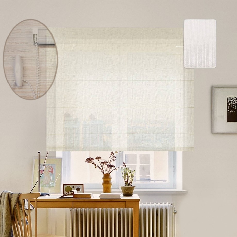 

Римская штора система Lux Coullise InHt Тюль Screen Кремовый 210х160 см