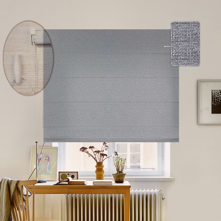 

Римская штора система Lux Coullise InHt Рогожка Dimout 18 Стальной 250х160 см