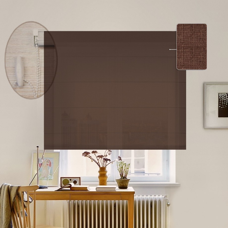 

Римская штора система Lux Coullise InHt Лен 906 Шоколадный 60х160 см