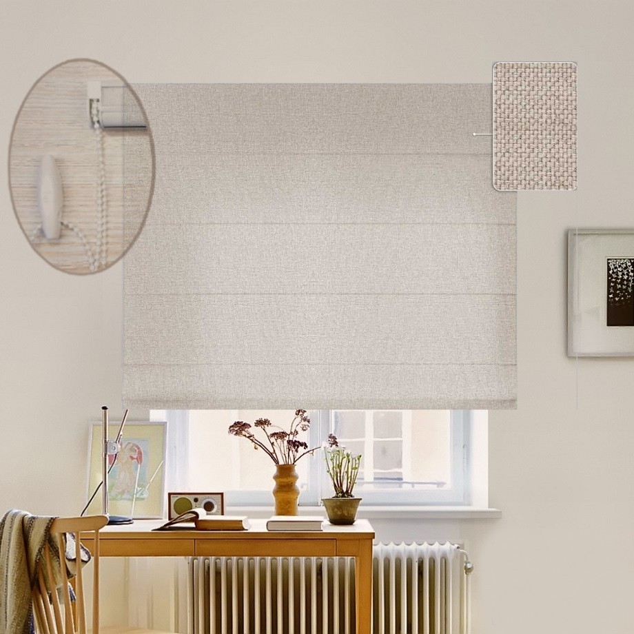 

Римская штора система Lux Coullise InHt Рогожка Dimout 35 Молочный 120х160 см