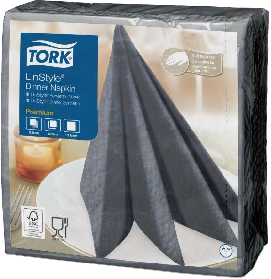 

Салфетки декоративные Tork LinStyle Premium 39х39 антрацит 50 шт
