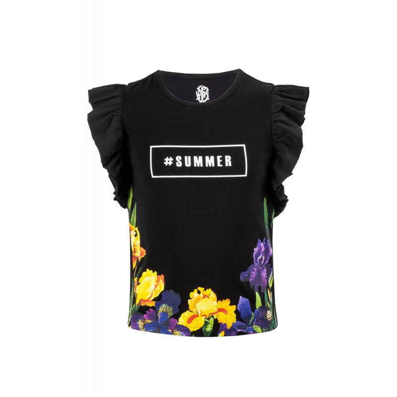 

Футболка с цветами STEFANIA spanish brand 116 см Черный 320093