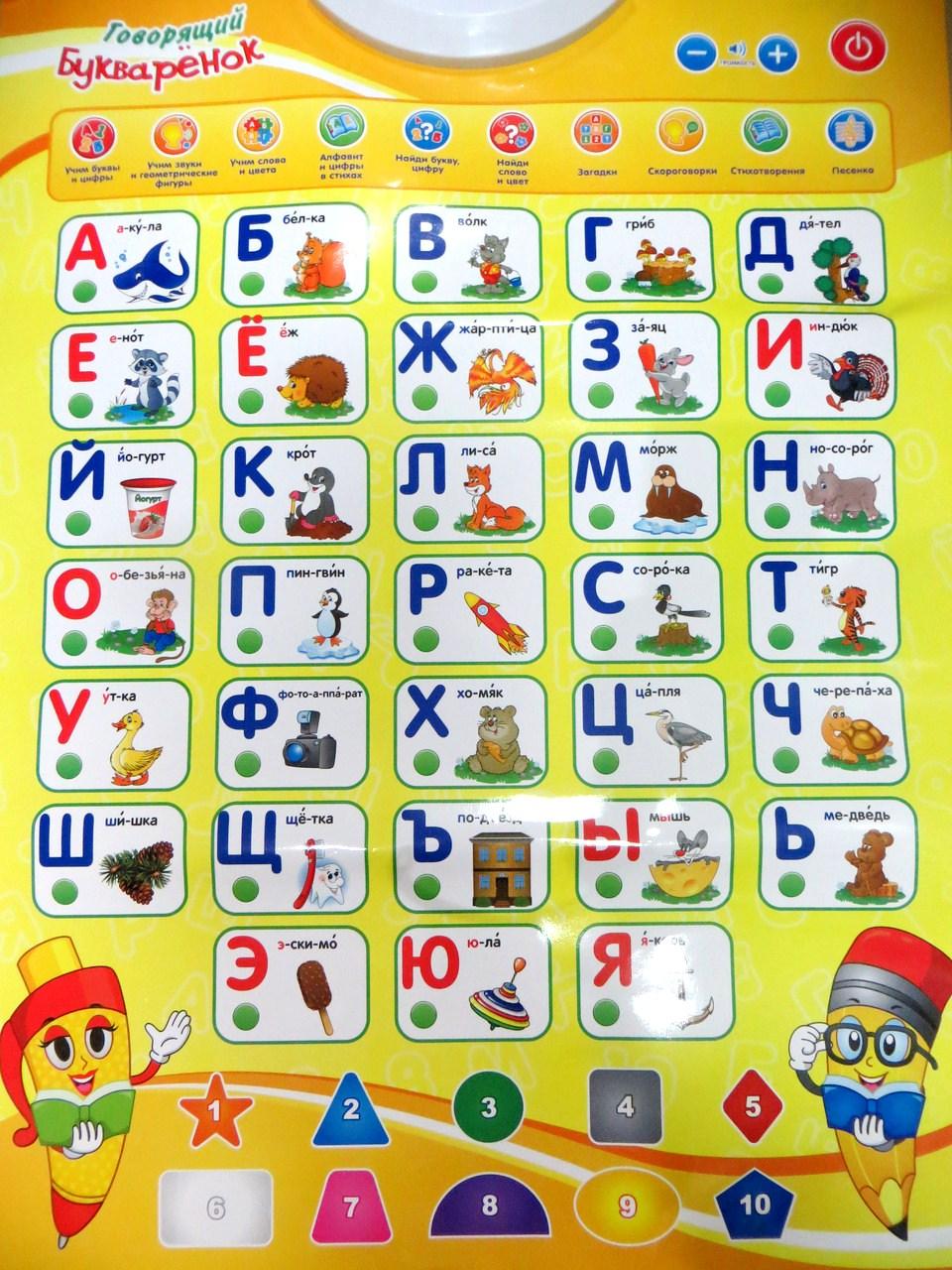 

Интерактивный плакат Говорящий букваренок Kronos Toys 7002 Ru (bks_01651)