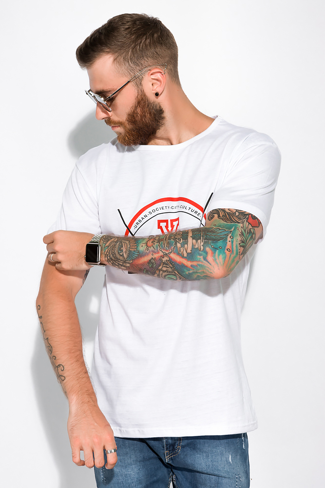 

Хлопковая мужская футболка Time of Style 134P016 5XL Белый