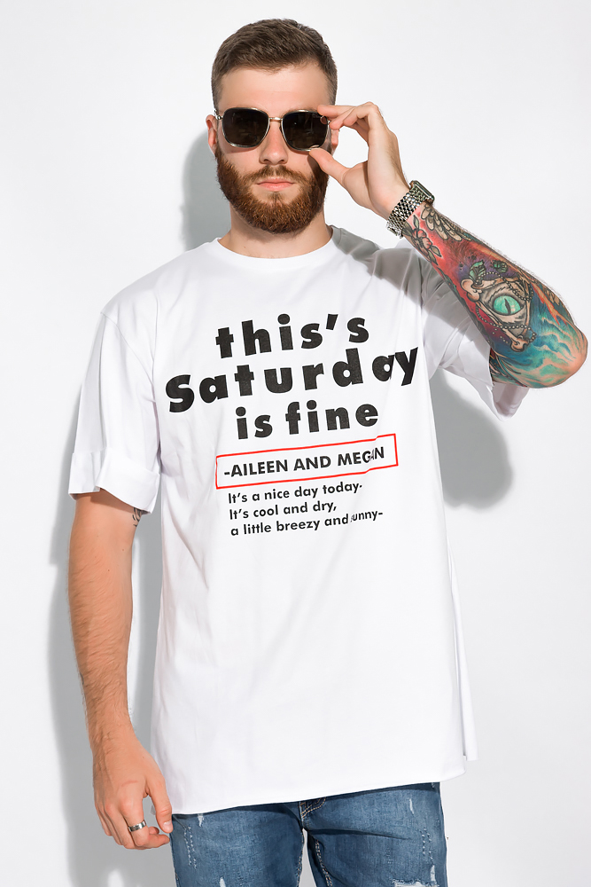 

Футболка с надписями Time of Style 155P4388-5 XL Белый