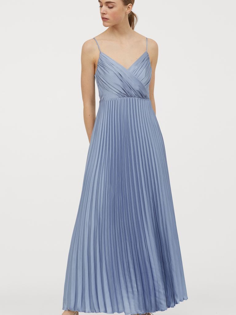 Акція на Сукня вечірня довга літня жіноча H&M XAZ333610LHEK 38 Блакитна від Rozetka