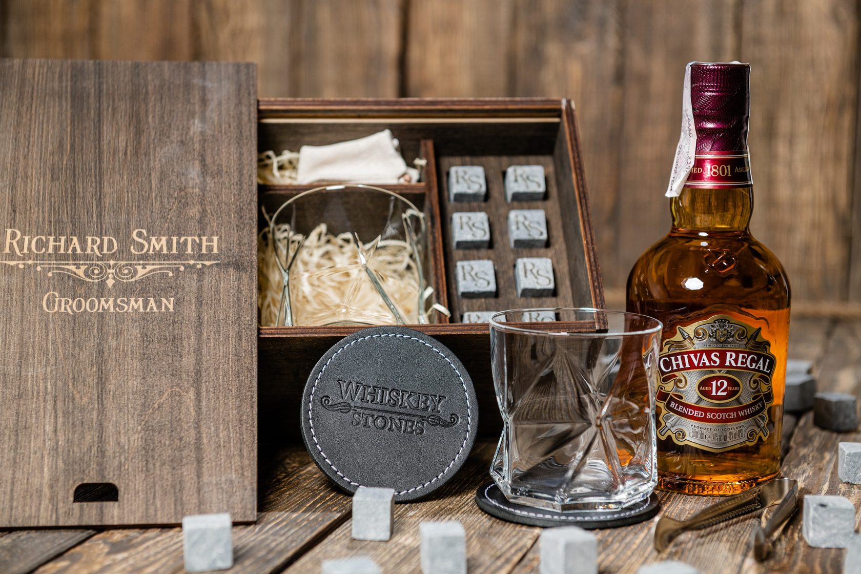 

Камни для виски Whiskey stones Original со стаканами Bormioli Rocco Cassiopea в подарочном пенале 8 шт. из стеатита + 2 бокала + щипцы с инструкцией