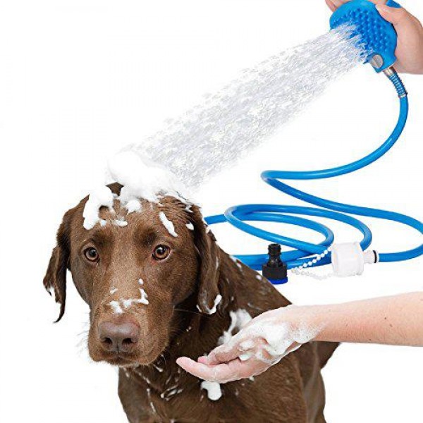 

Перчатка для мойки животных SUNROZ Pet Bathing Tool щетка-душ для собак Синий