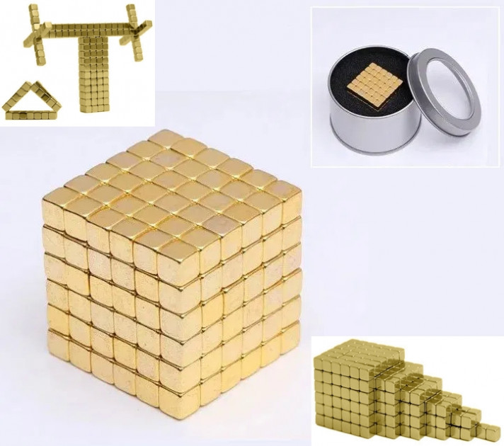 

Игрушка конструктор Тетракуб в боксе 216 магнитных кубиков по 5 мм Gold