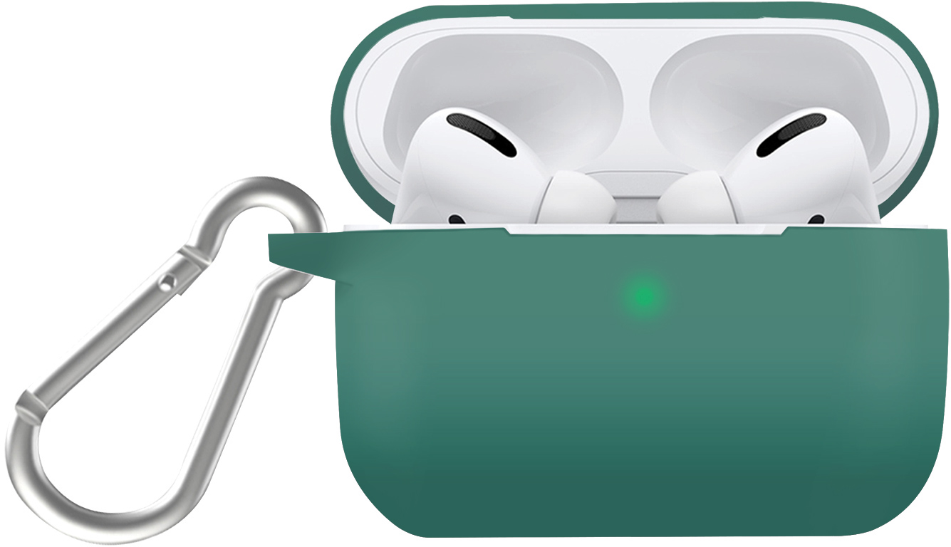 

Силіконовий чохол з карабіном Promate Silicase-Pro для Apple AirPods Pro Green (silicase-pro.green)