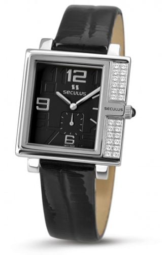 

Женские наручные часы Seculus 1670.2.1064 black, ss-cz, black leather