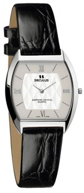 

Женские наручные часы Seculus 1613.1.106 white, ss, black leather