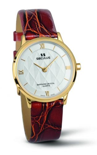 

Женские наручные часы Seculus 1610.1.106 white, pvd, brown leather