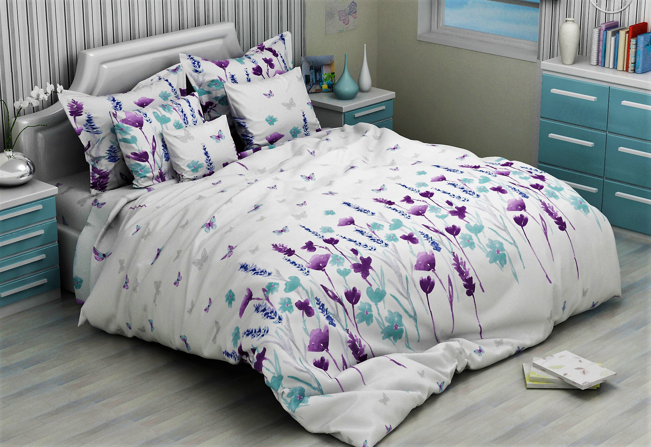 Комплект постельного белья Лаванда двуспальный 200х220 см Бязь – фото ...