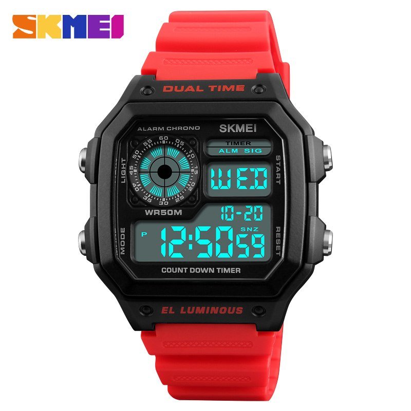 

Часы Skmei 1299 Black-Red Wrisband