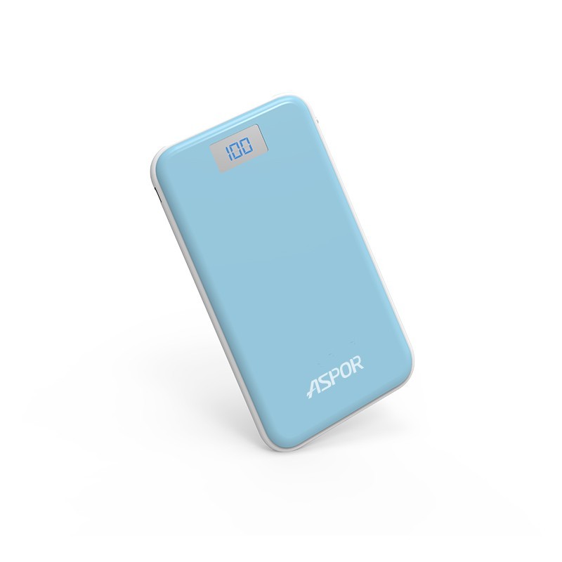 

Power Bank Aspor A386 12000mAh 2USB/1A/2.4А Soft touch Blue