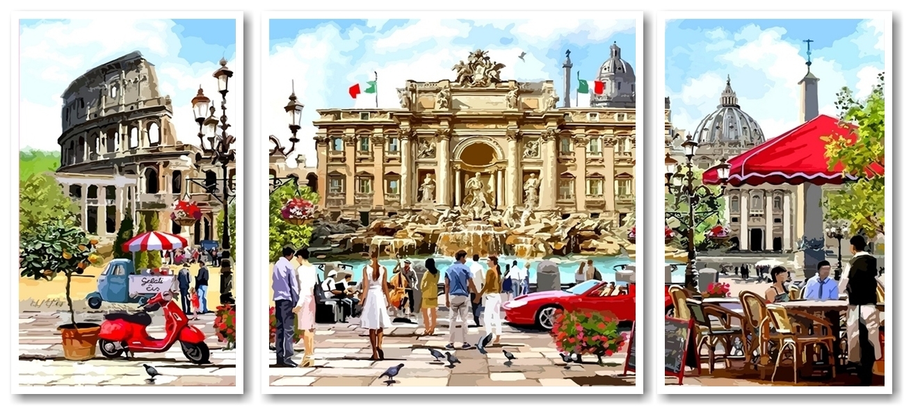 

Картина модульная по номерам Babylon Римские каникулы 50*110 см 3 модуля (в коробке) арт.VPT044