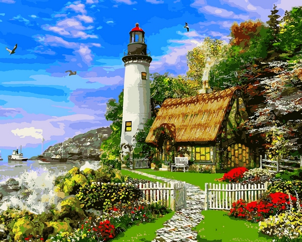 

Картина по номерам Babylon Дом смотрителя маяка 40*50 см (в коробке) арт.VP1152