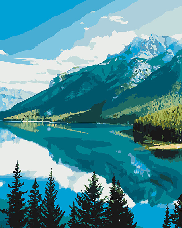 

Картина по номерам Идейка Горная красота 40*50 см (в коробке) арт.KH2266