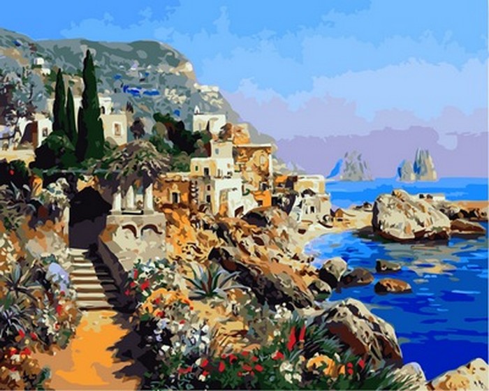 

Картина по номерам Mariposa Прибрежные скалы 40*50 см (в коробке) арт.MR-Q2144