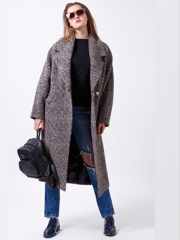 

Пальто Alvita 2-473L - Серо-коричневое, Пальто Alvita 2-473L 42-46 Серо-коричневое
