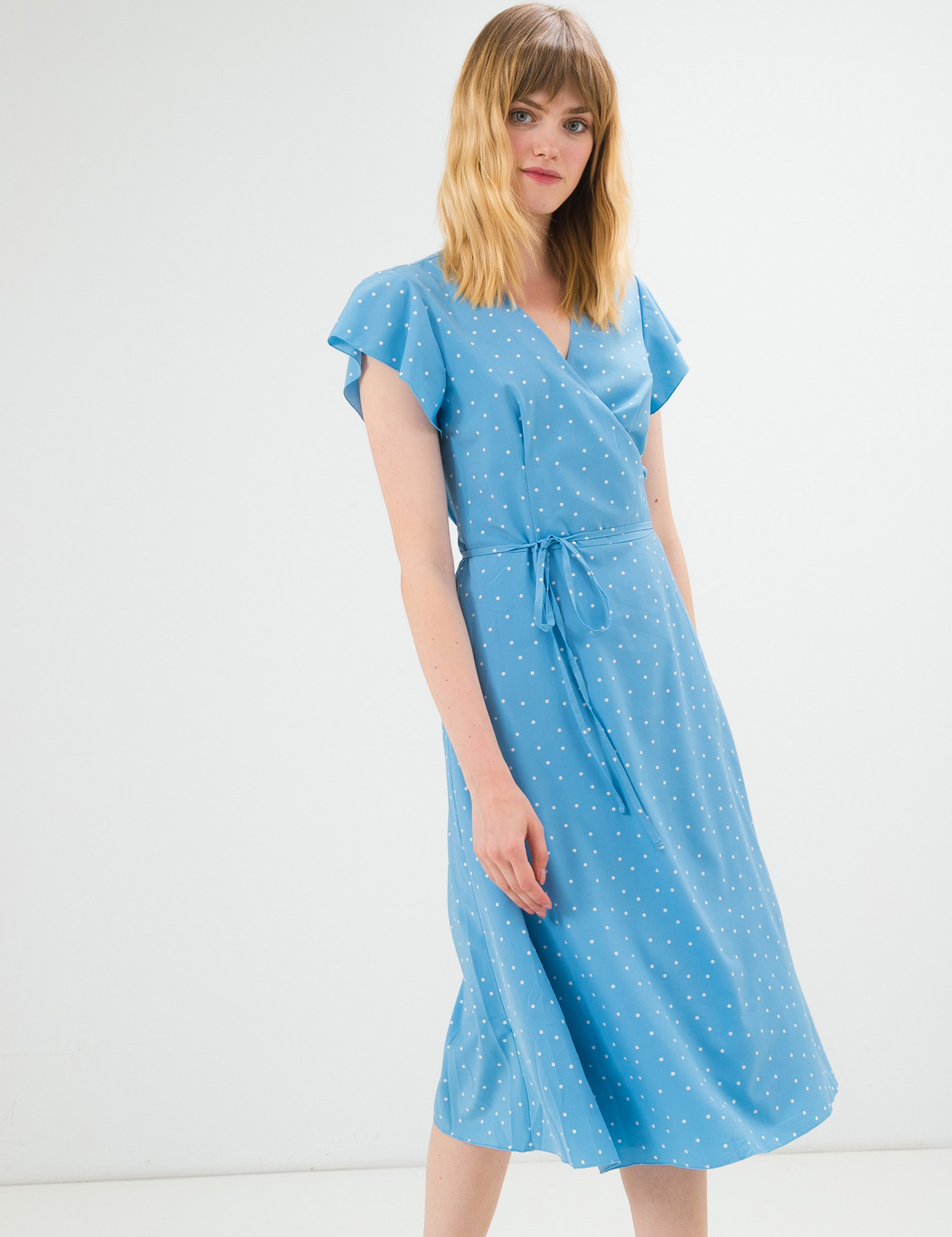 

Платье Wear me на запах из софта XL Голубой 1w/19/70D