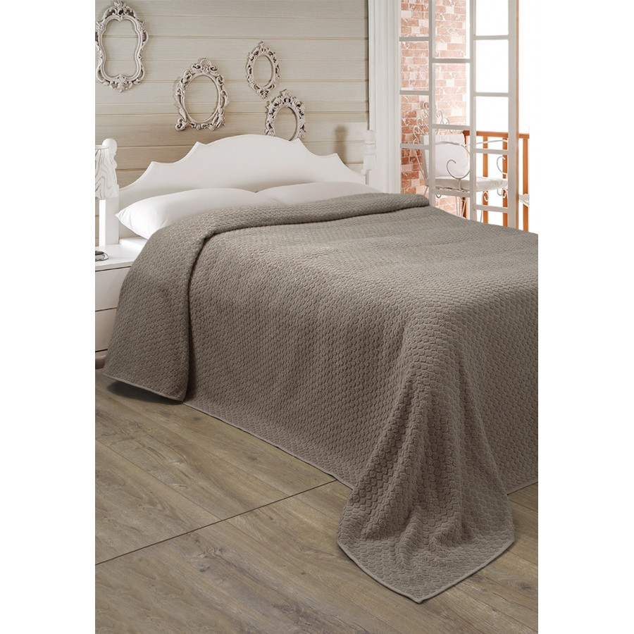 

Простынь махровая Lotus - Point темно-бежевый 160*220