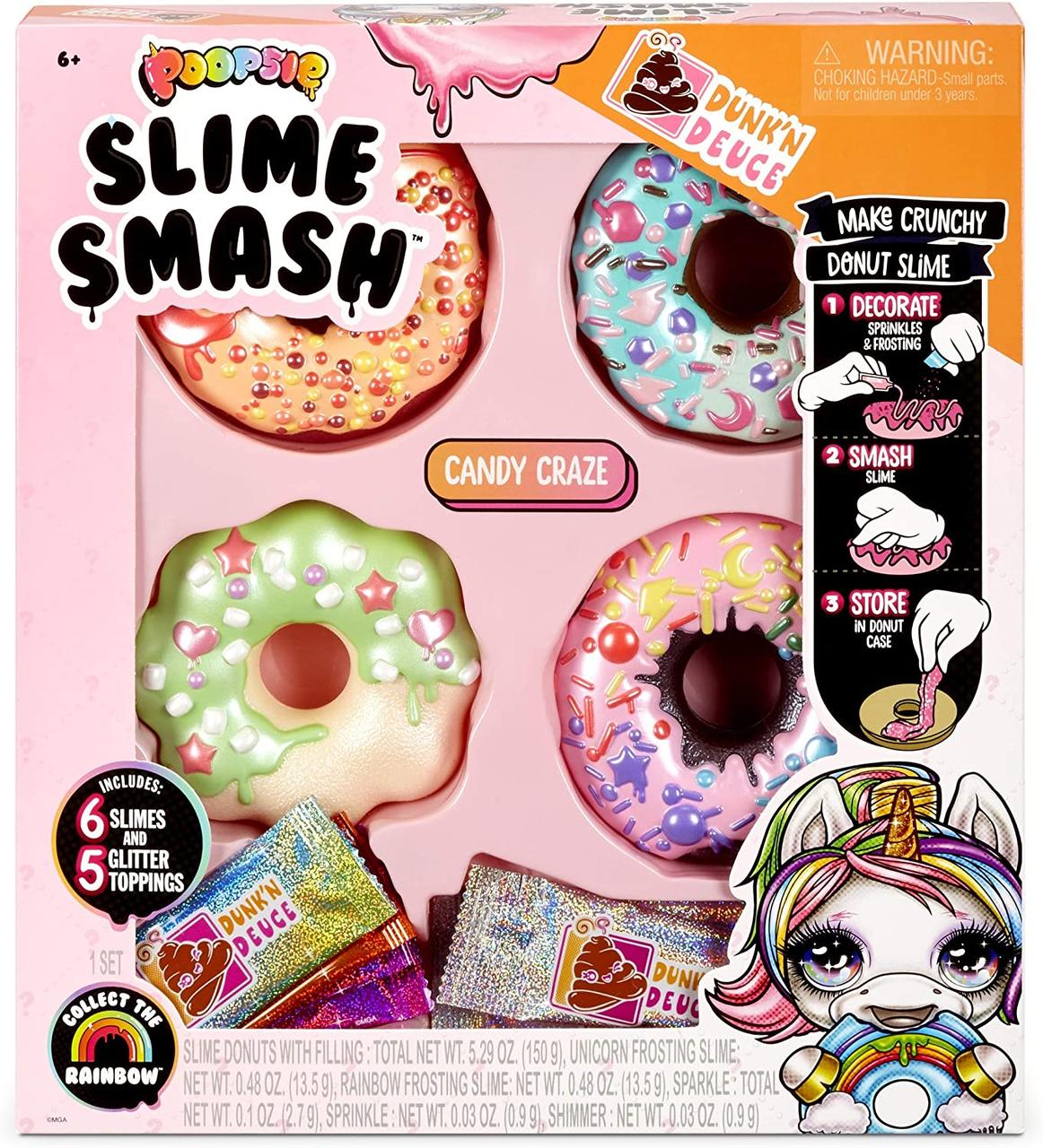 

Пупси Слайм Донат Оригинал Poopsie Slime Smash Candy Craze with Crunchy Donut Slime 569275