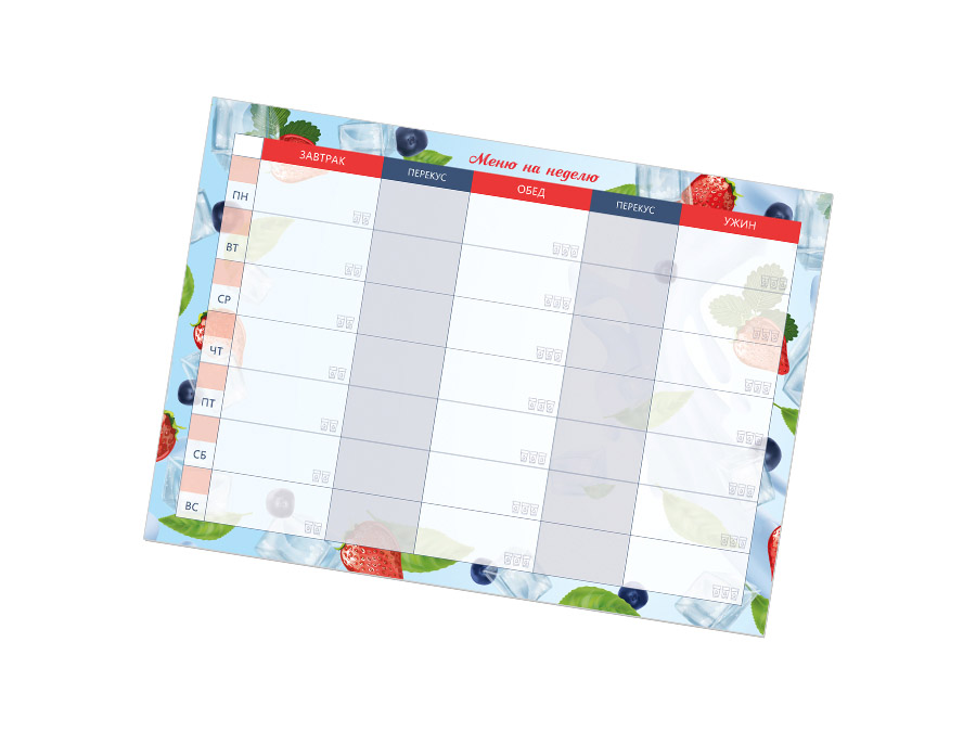 

Магнитный планер на холодильник Vit-Design “Меню на неделю” (21*30 cm) Berries
