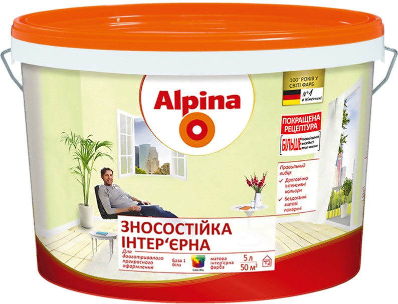 Краска Alpina Проверенная годами интерьерная, 14 кг (930238) – фото ...