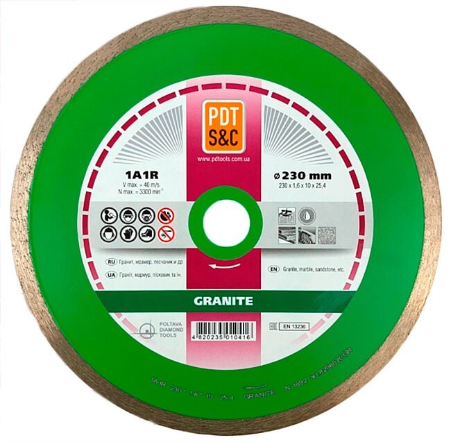 Алмазний диск PDT 1A1R Granite 230x2,0x10x22,2 мм (820601CGRu) – фото ...