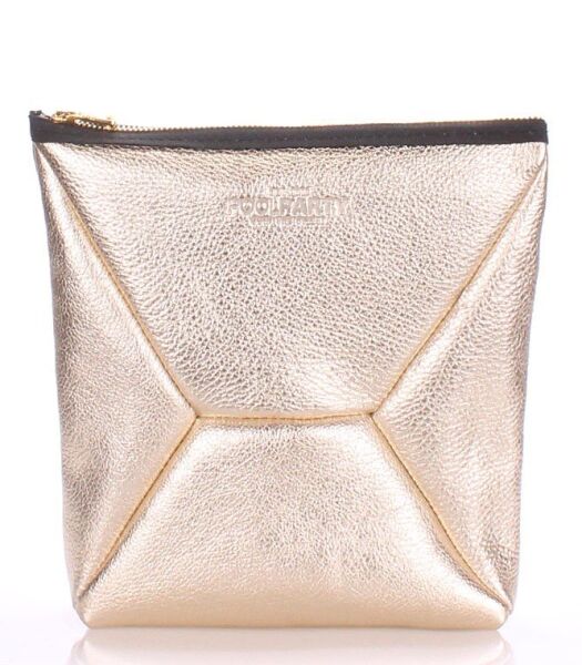 

Кожаная косметичка-клатч POOLPARTY THE X золотая