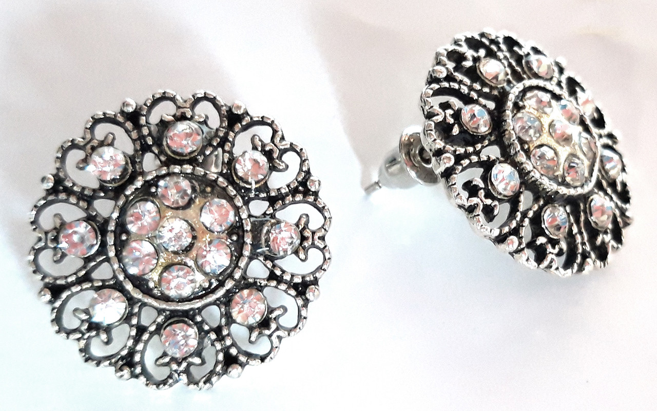

Серьги гвоздики Fashion 2 см Серебристые (С-071)