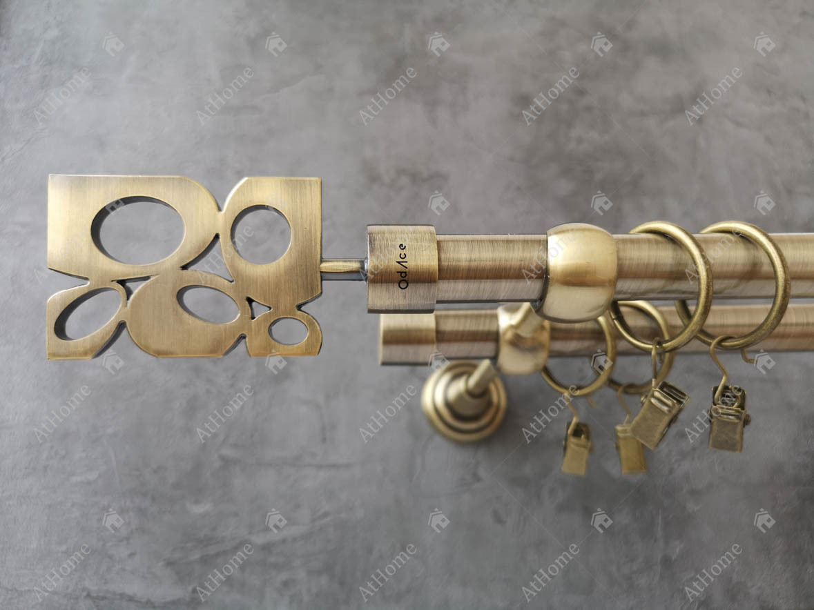 

Карниз Quadrum Бисет 240 см двойной Антик 19/19 мм гладкая (кольца с прищепками)