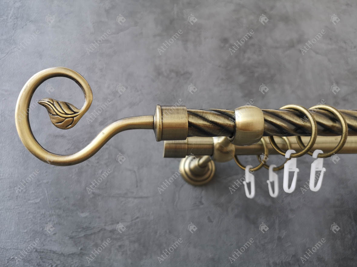 

Карниз Quadrum Лукка 240 см двойной Антик 19/19 мм витая (кольца с крючками)