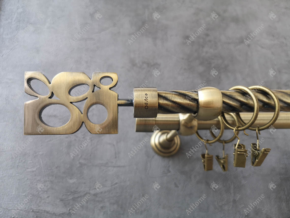 

Карниз Quadrum Бисет 300 см двойной Антик 19/19 мм витая (кольца с прищепками)