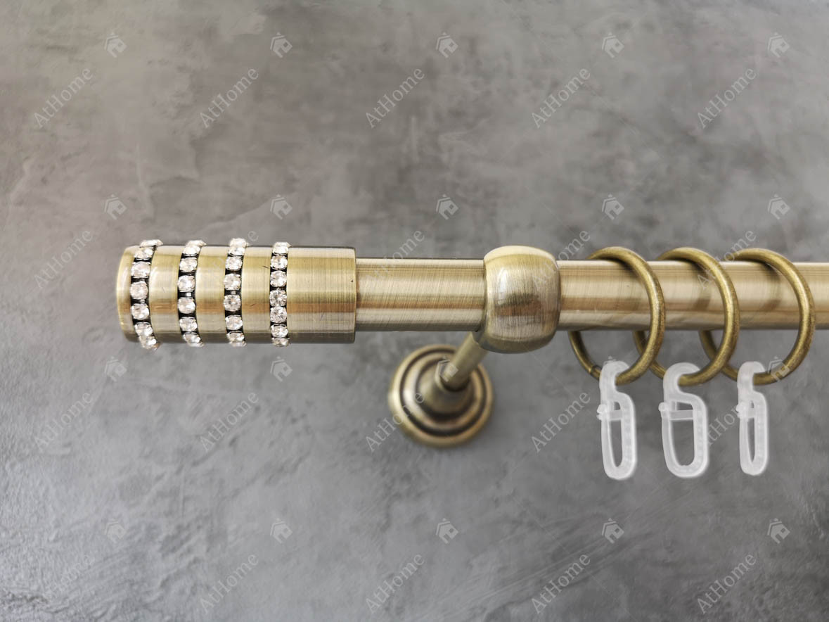 

Карниз Quadrum Барамела 240 см одинарный Антик 19 мм гладкая (кольца с крючками)