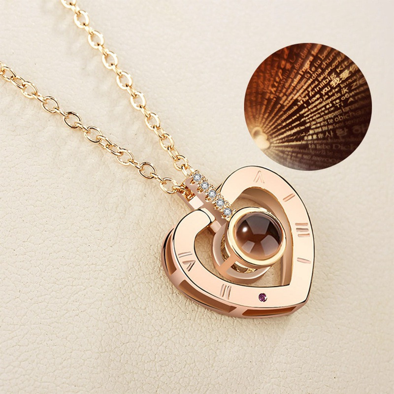 

Подвеска сердце SUNROZ Heart I love You "Я люблю тебе" на 100 мовах Золотистый