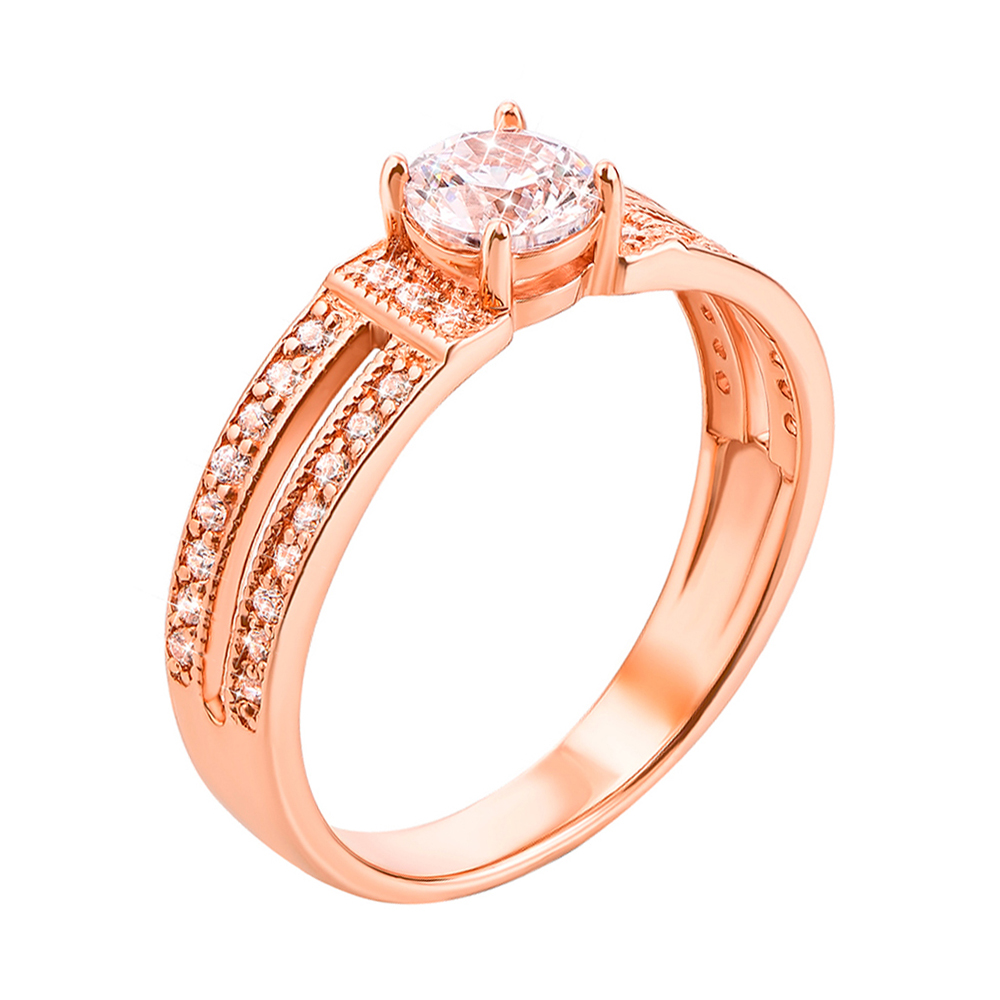 

Кольцо из красного золота с цирконием 000012769 16.5 размера