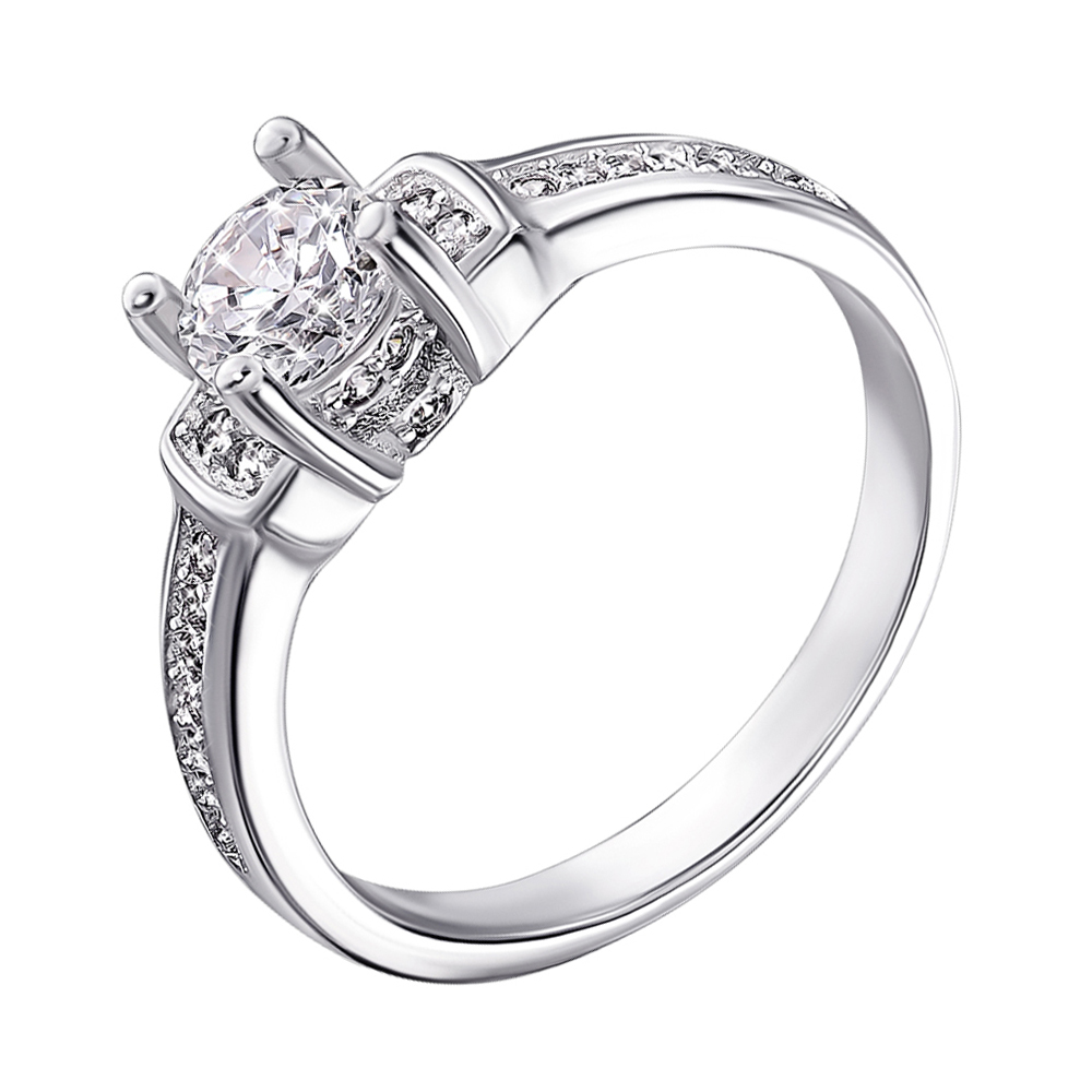 

Серебряное кольцо с кристаллами циркония 000126833 15.5 размера