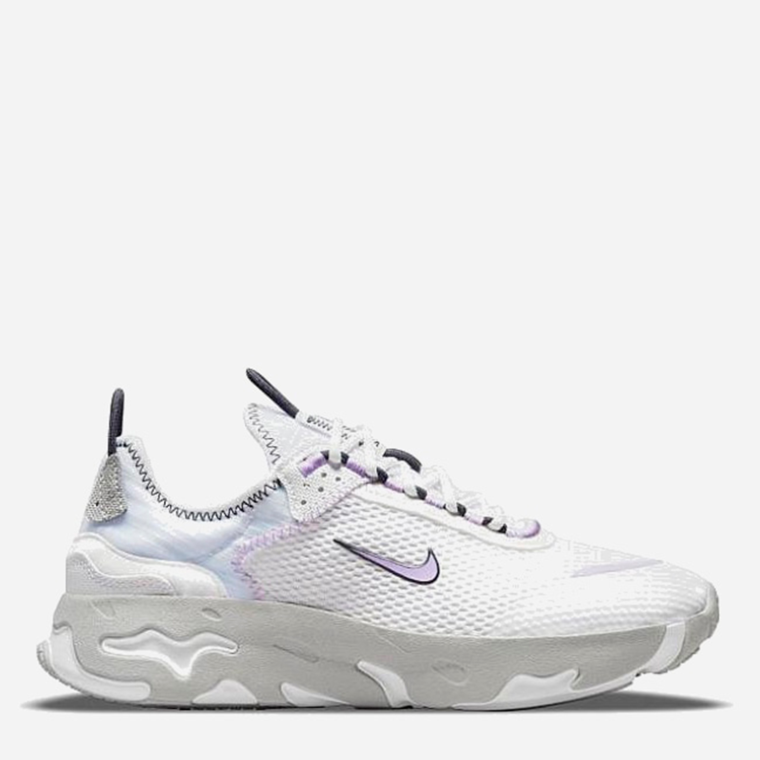 Акція на Підліткові кросівки для дівчинки Nike React Live CW1622-102 38 (5.5Y) White/Grey Fog/Off Noir/Lilac від Rozetka