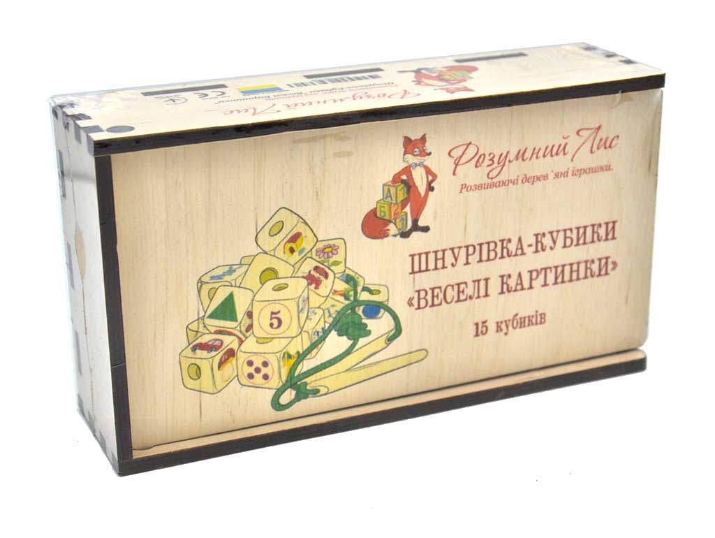 

Іграшка для розвитку дрібної моторики шнурівка кубики Веселі картинки (900046)
