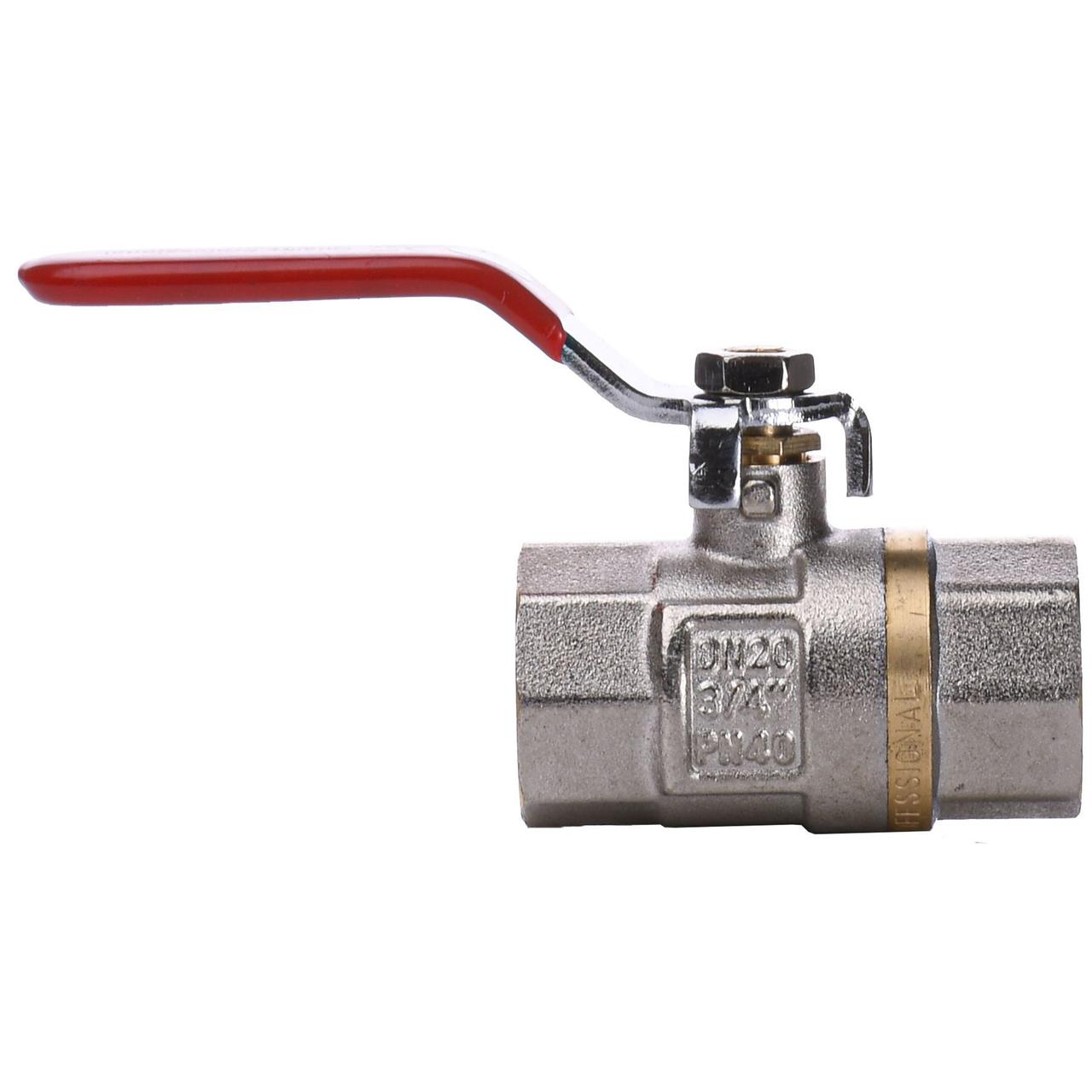 Кран шаровый прямой PROFESSIONAL 3/4" с внутренней резьбой КР PN40 ...