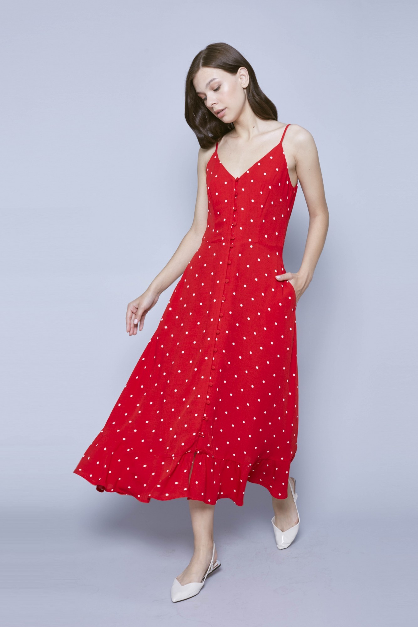 

Платье MUST HAVE S (36) красное в принт (8166)