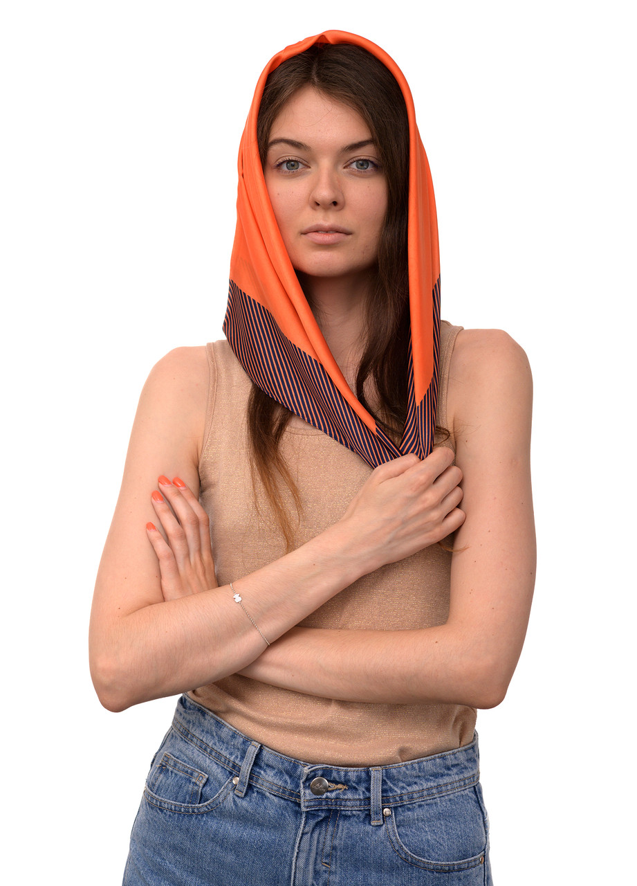 

Платок Softel Оранжевый с темно-синим 70*70 см (GL2307 dblue-orange)