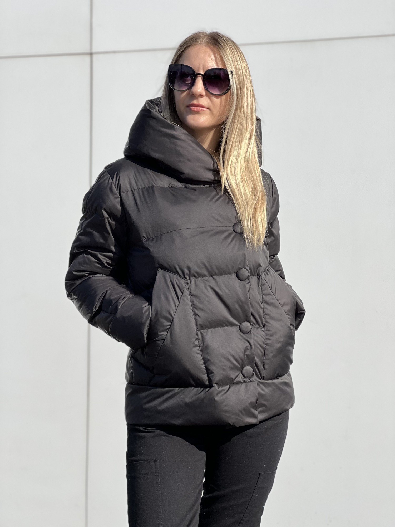 Женский пуховик-рубашка межсезонная MADDIS JN S чёрный от продавца ...