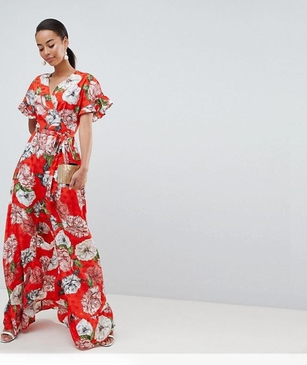 

Женское платье с запахом Asos макси M оранжевый