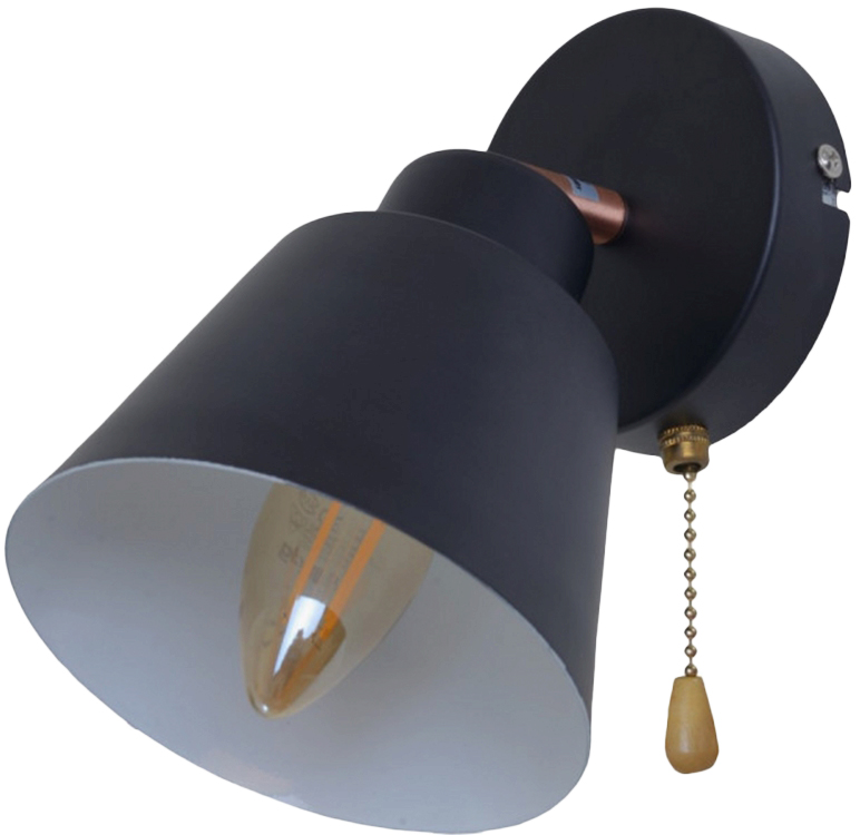 

Светильник спотовый Brille HTL-208/1 E14 BK/Cooper (26-790)